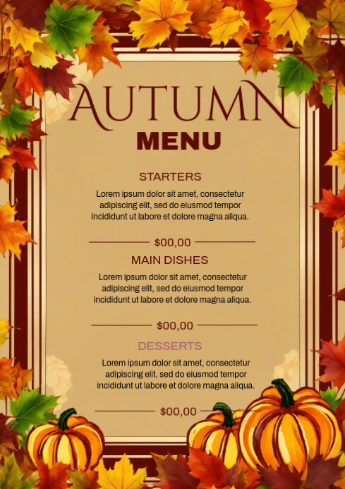 Copy of Autumn Menu | PosterMyWall