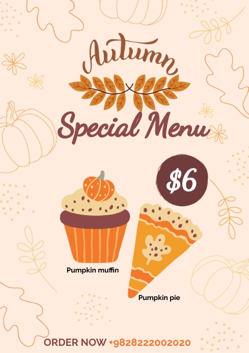 autumn menu Template | PosterMyWall