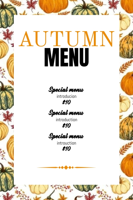 AUTUMN MENU Template | PosterMyWall