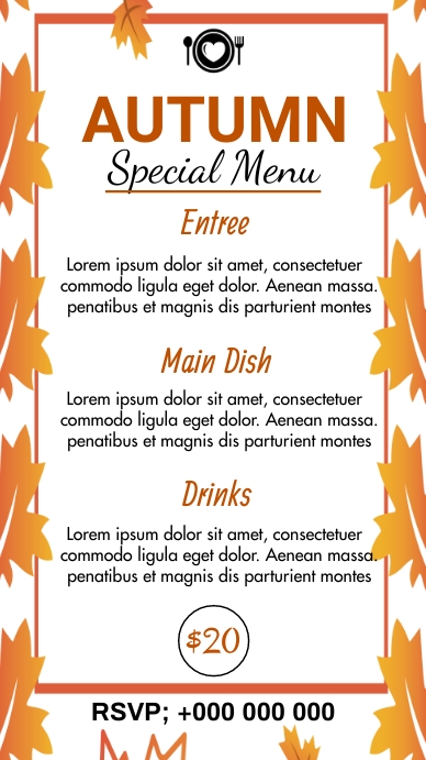 Autumn menu Template | PosterMyWall