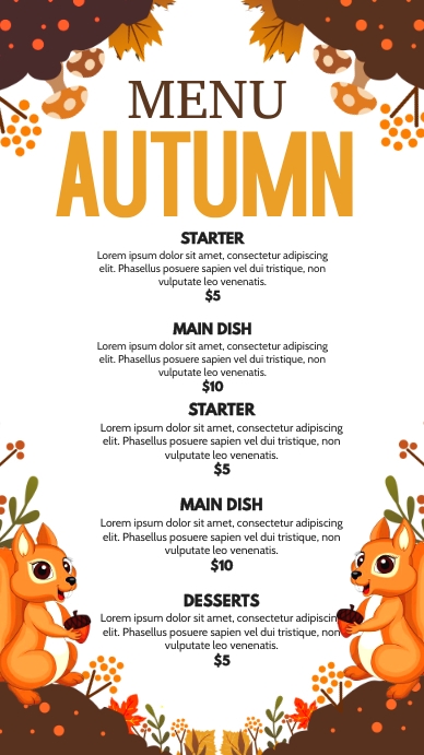 Copy of autumn menu | PosterMyWall