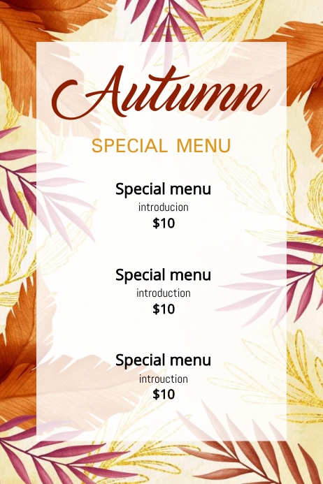 AUTUMN MENU Template | PosterMyWall