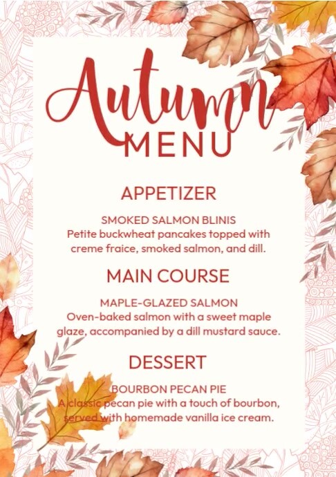 Autumn Menu Template | PosterMyWall