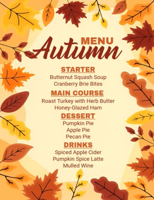 Autumn Menu Template | PosterMyWall