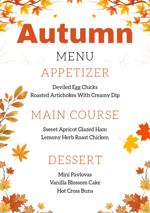 Autumn Menu Offer A4 template