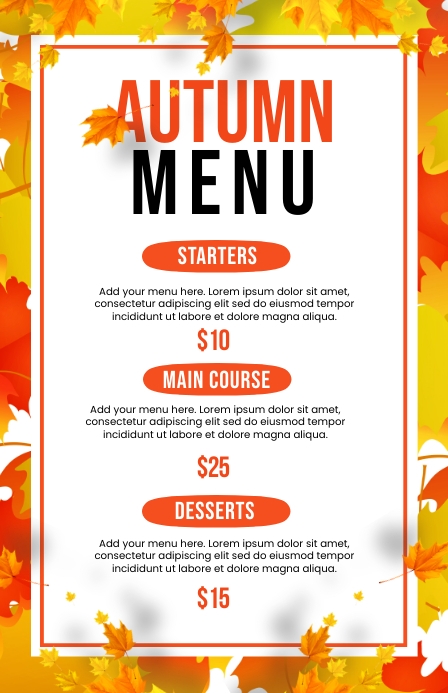 Copy of Autumn Menu Template | PosterMyWall