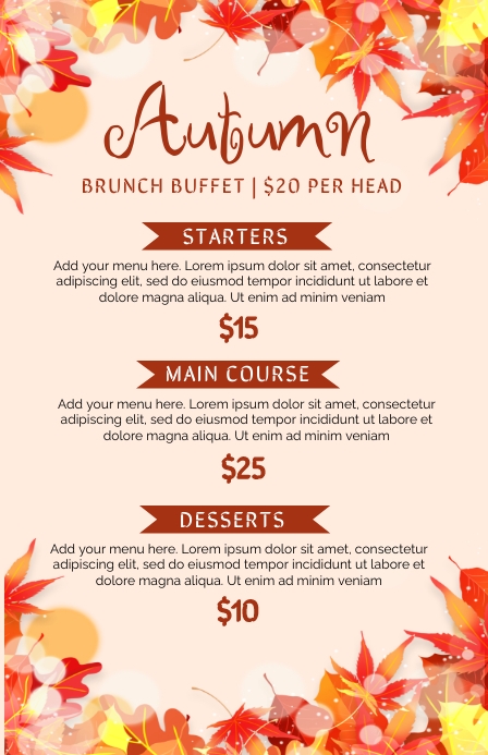 Autumn Menu Template | PosterMyWall