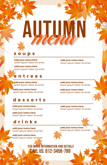 Copy of Autumn Menu Template | PosterMyWall