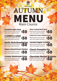 Autumn Menu With Prices A4 template