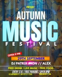Autumn music festival post Instagram Portrait template