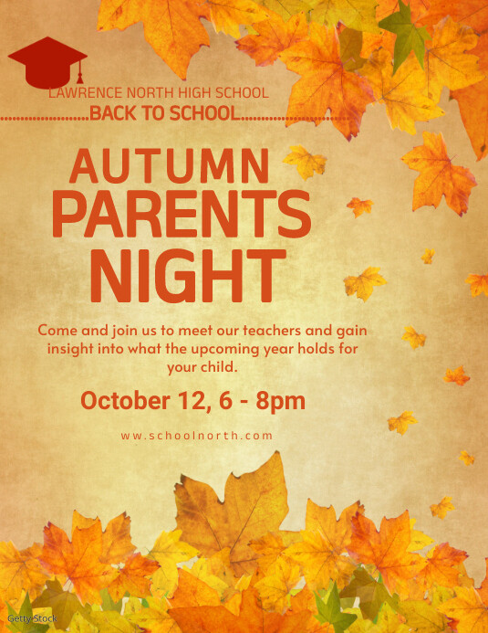 Autumn Parents Night , parents meeting Flyer (US Letter) template