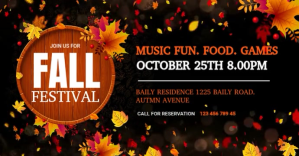 Autumn Party, fall, facebook event cover template