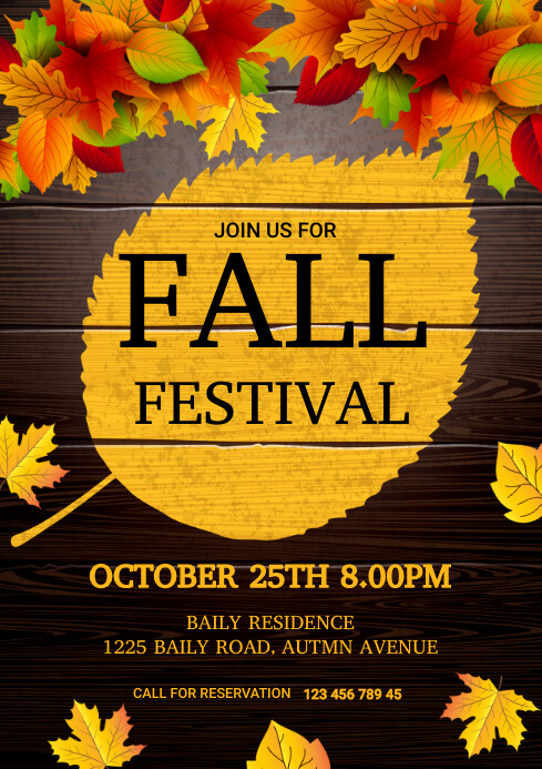October Fall Flyer Autumn Party, fall, harvest flyer Template | PosterMyWall
