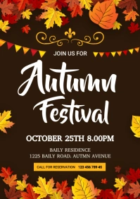 Autumn Party, fall, harvest flyer A3 template