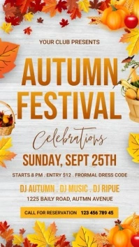 Autumn Party, fall, harvest Instagram story template