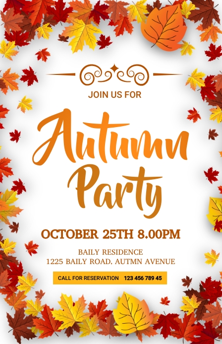 Autumn Party, fall party flyer Template | PosterMyWall