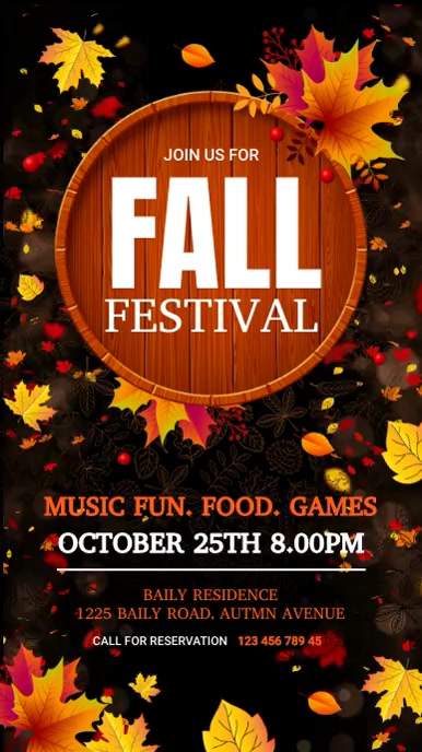 Autumn Party, fall, harvest Digital Display template