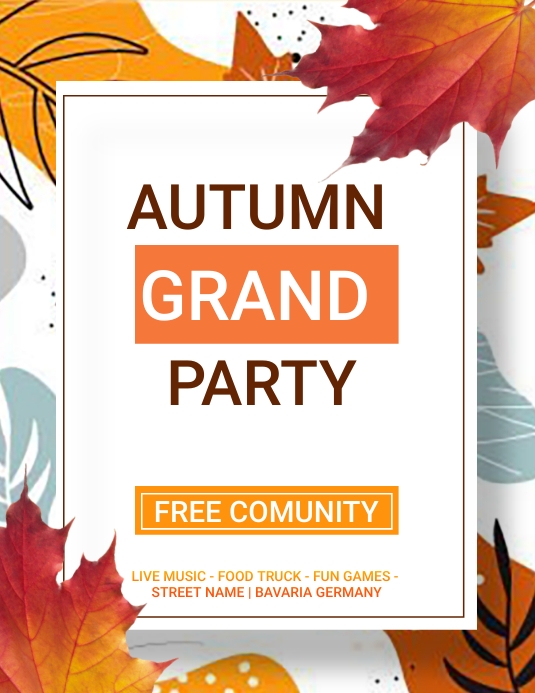 Fun Fall Ad Autumn Party Ads Template | PosterMyWall