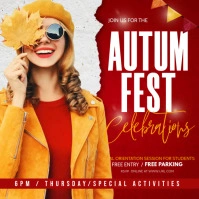 autumn party Cuadrado (1:1) template