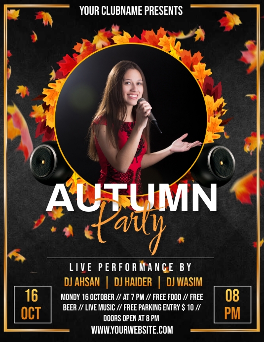 Autumn Party Pamflet (VSA Brief) template