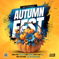 autumn party invitation Instagram Plasing template
