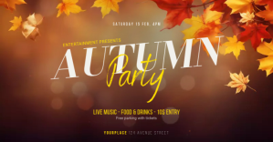 Brown Autumn Party ภาพที่แชร์บน Facebook Template