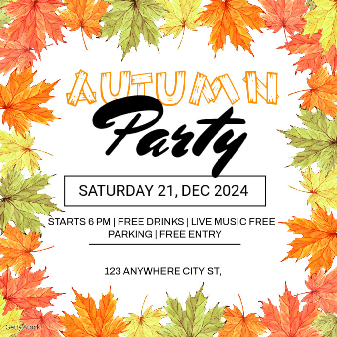 autumn party template | PosterMyWall