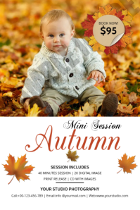 Hvid Autumn Photography Session Etykieta Template