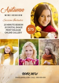 Autumn photography Mini session A6 template
