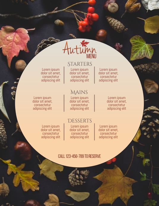 Autumn Restaurant Menu Template Flyer Ad Desi PosterMyWall