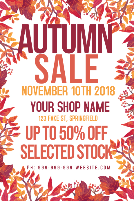 Fall Store Poster Copy of Autumn Retail Poster | PosterMyWall