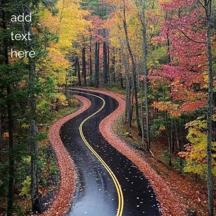 Copy of Autumn Road Curving Through Colorful Fall Foliage | PosterMyWall