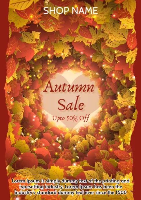 Plantilla de Autumn sale 50% Off | PosterMyWall