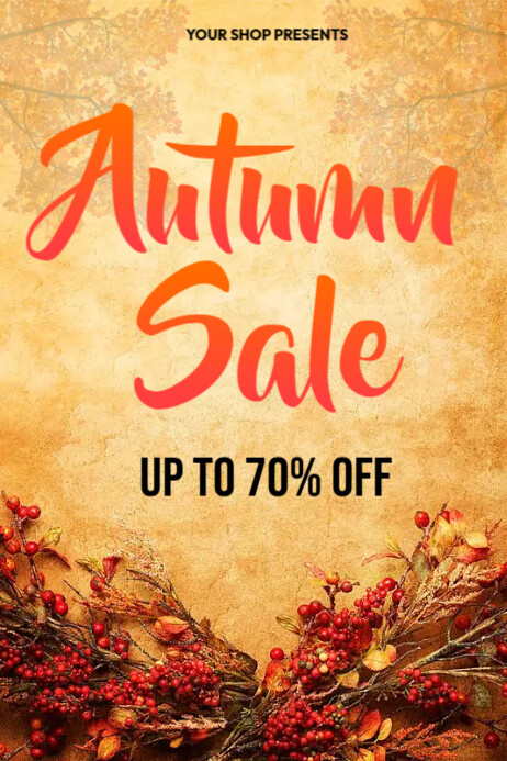 Fall Text Ad Autumn Sale Ads Template | PosterMyWall