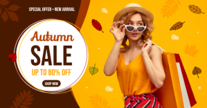 AUTUMN SALE BANNER Изображение, которым поделились на Facebook template