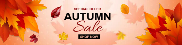 Autumn sale banner 横幅 2' × 8' template