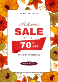 白色 Autumn Sale A4 Template