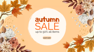 Orange autumn sale Ekran reklamowy Template