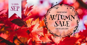 Red Autumn Sale Facebook Event Cover Template