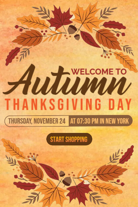 Fall Store Poster Autumn Sale Festival Template | PosterMyWall