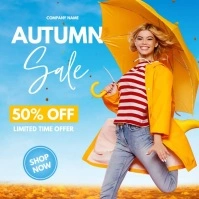 Autumn sale Instagram post template