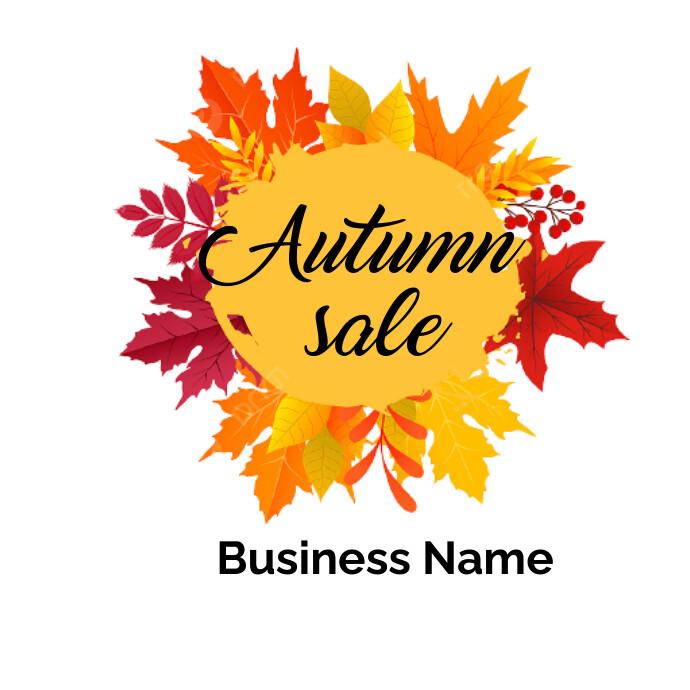 Autumn sale logo Logótipo template