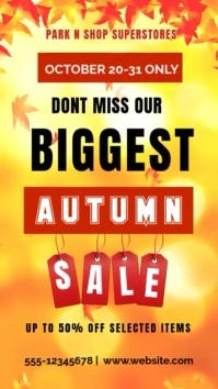 Autumn sale online poster flyer Цифровой дисплей (9 : 16) template