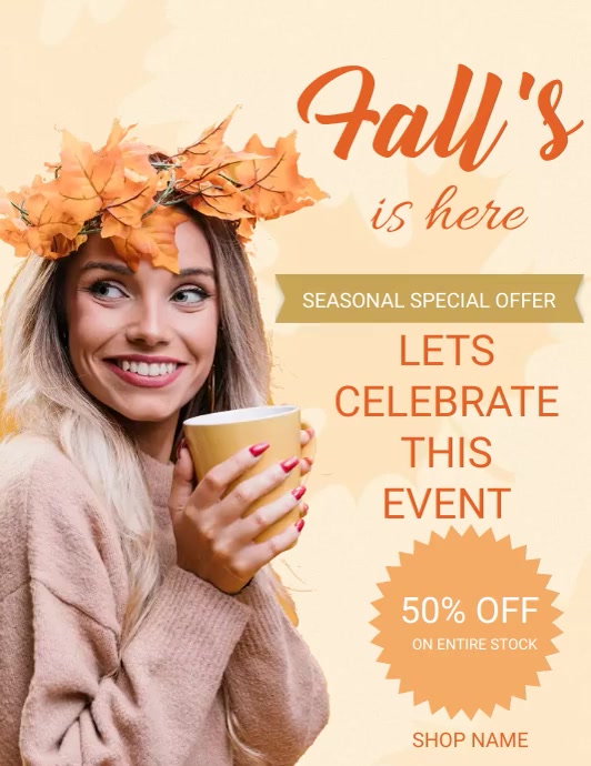 Fall Store Poster autumn sale poster Template | PosterMyWall
