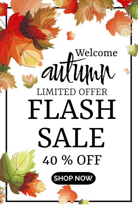 Fall Store Poster AUTUMN SALE POSTER Template | PosterMyWall
