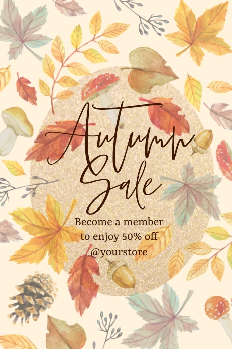 Fall Store Poster AUTUMN SALE POSTER Template | PosterMyWall