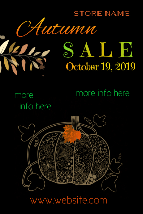 Fall Store Poster Autumn Sale Poster Template | PosterMyWall
