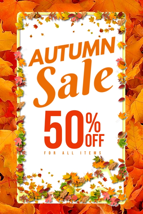Fall Store Poster Autumn Sale Poster Template | PosterMyWall
