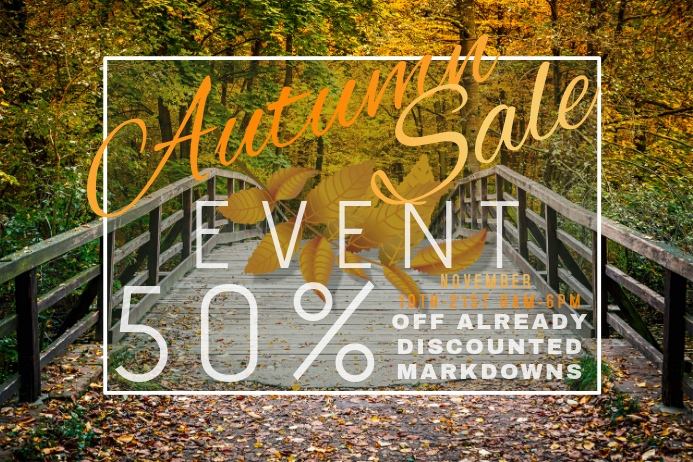 autumn sale retail fall leaves harvest promo country foliage