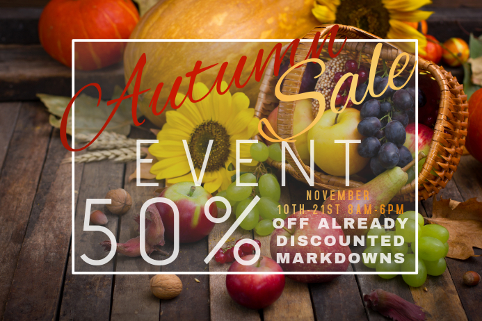 Autumn Sale Retail Harvest Discount Coupon Promo Produc Template ...